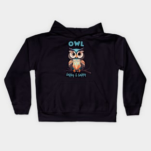 Cartoon Style Cute Owl Kids Hoodie